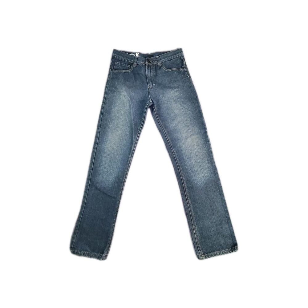 HURLEY '84 SLIM BLUE Size 30 COTTON JEANS Men’s Colored Stitches C35-46